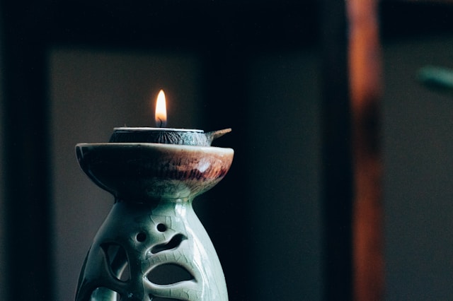 Sacred candle burning